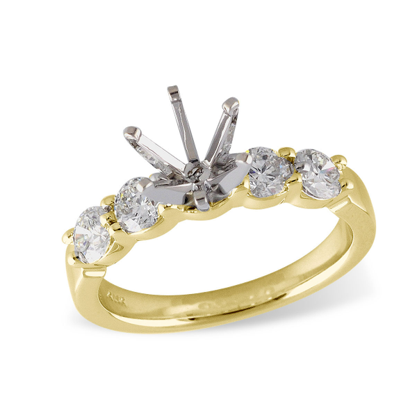 14K Two Toned 4d=0.80ctw Semi Mount with 6 Prong Charles Frederick Jewelers Chelmsford, MA