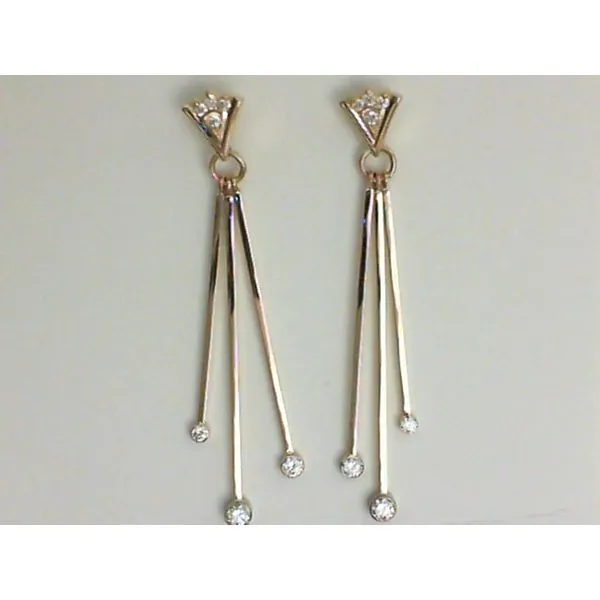 14KY Diamond Dangle Earrings Image 2 Charles Frederick Jewelers Chelmsford, MA
