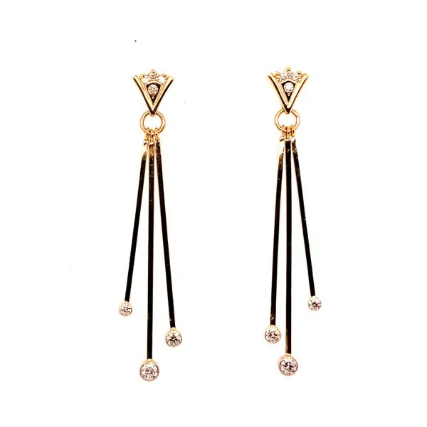 14KY Diamond Dangle Earrings Charles Frederick Jewelers Chelmsford, MA