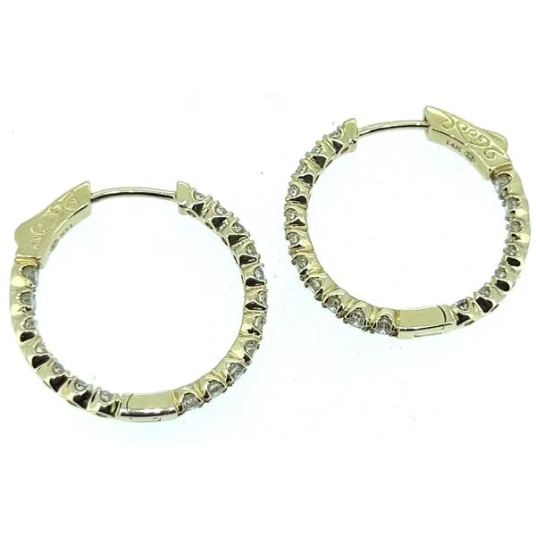 14KY Diamond Hoops Image 2 Charles Frederick Jewelers Chelmsford, MA