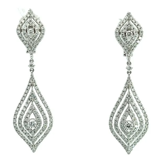 18KW 3.08ctw Natural Diamond Earrings Charles Frederick Jewelers Chelmsford, MA