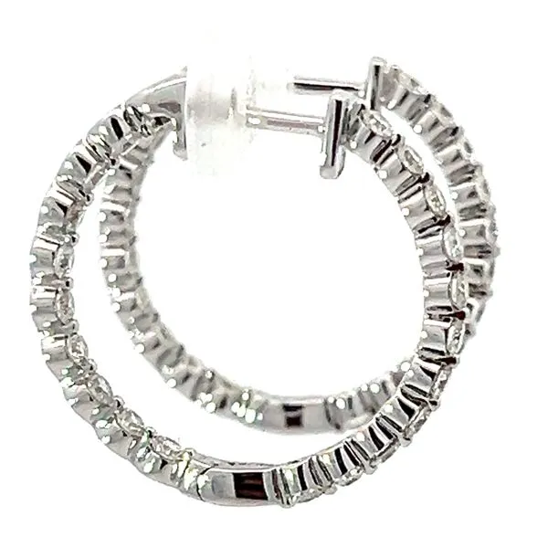 14KW Inside Out Diamond Hoops