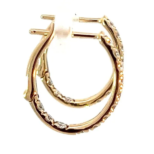 14KY Diamond Inside Out Hoops Image 2 Charles Frederick Jewelers Chelmsford, MA
