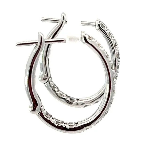 14KW Inside Out Diamond Hoops