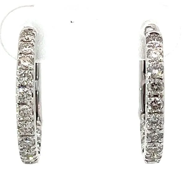 14KW Inside Out Diamond Hoops similar item image