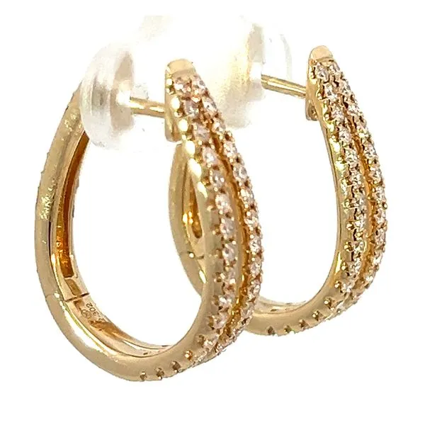 14KY .77ctw Natural Diamond Hoop Earrings