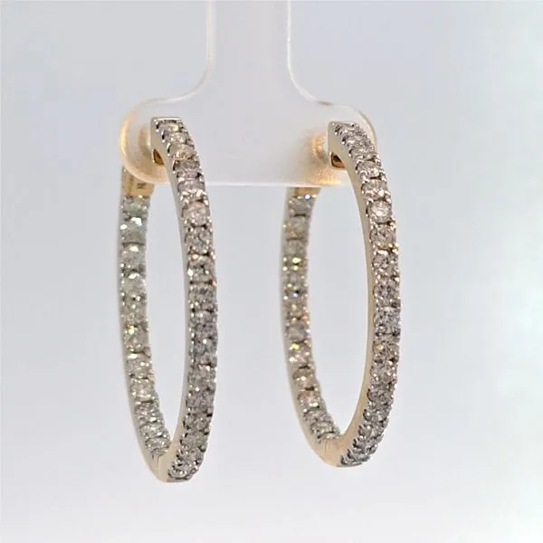 14K Yellow Gold 2 Ctw Diamond Hoop Earrings Charles Frederick Jewelers Chelmsford, MA