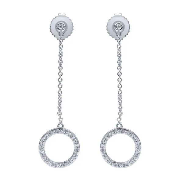 14K White Gold Diamond Drop Stud Earrings