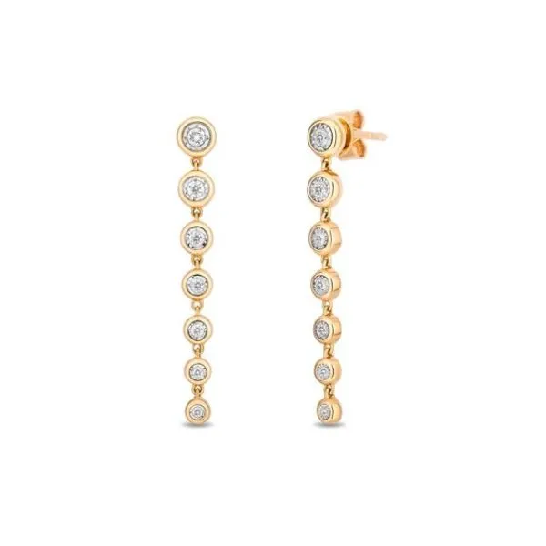 14kt Two Tone Diamond Drop Earrings Charles Frederick Jewelers Chelmsford, MA