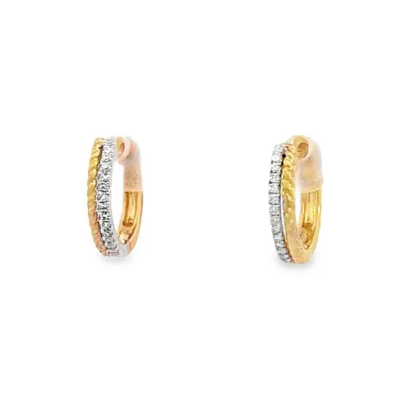 14kt Two Tone Diamond Earrings Charles Frederick Jewelers Chelmsford, MA