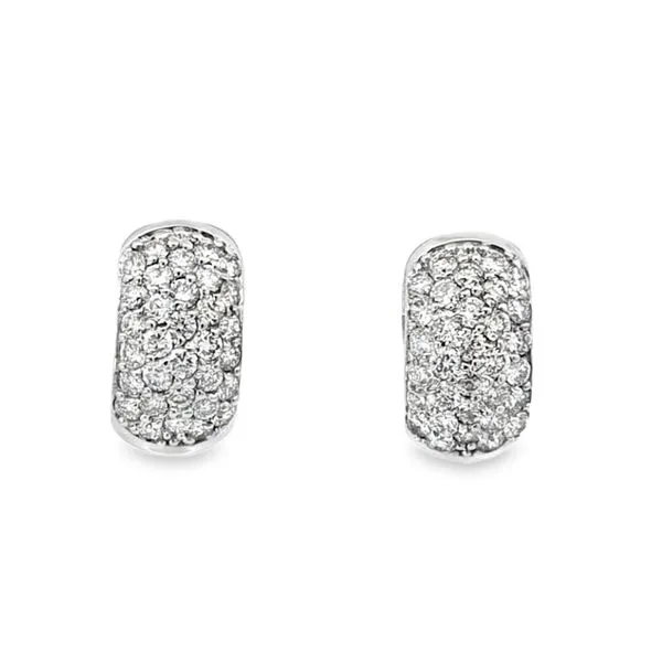 14kw Huggie Diamond Hoops Image 2 Charles Frederick Jewelers Chelmsford, MA