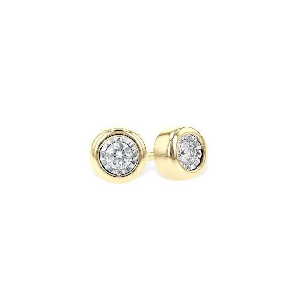 14KY .10ctw Diamond Bezel Stud Earrings Charles Frederick Jewelers Chelmsford, MA