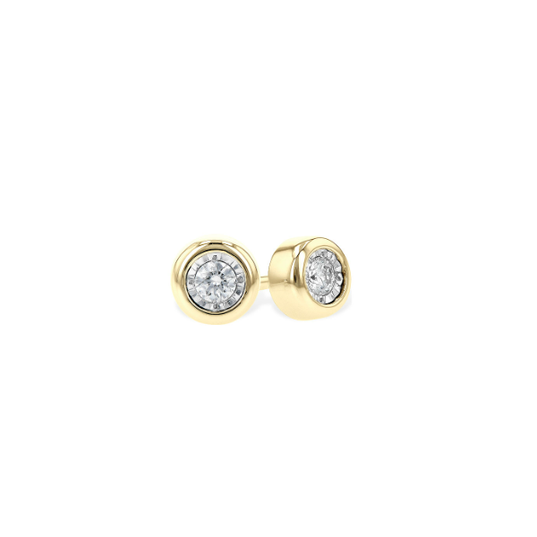 14KW .10ctw Diamond Bezel Stud Earrings Charles Frederick Jewelers Chelmsford, MA