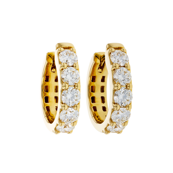 14KY 1.50ctw Natural Diamond Hoop Earrings Charles Frederick Jewelers Chelmsford, MA