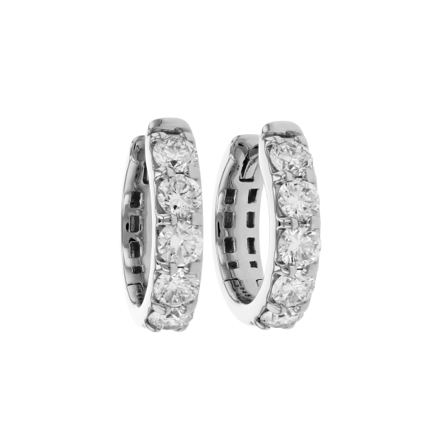14KW 1.0ctw Natural Diamond Hoop Earrings Charles Frederick Jewelers Chelmsford, MA