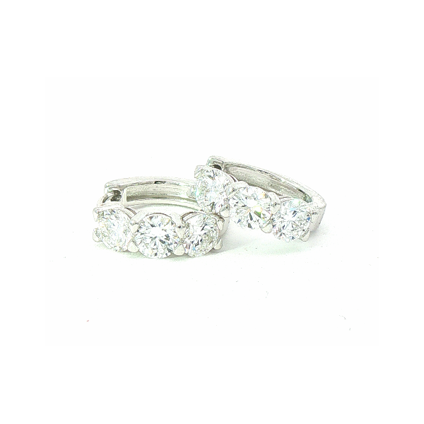 14Kw Lab Grown Diamond 1.97 Ctw  Hinge Hoop Earrings Charles Frederick Jewelers Chelmsford, MA
