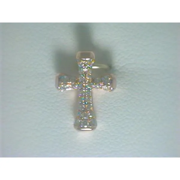18K Rose Gold Diamond Cross Pendant Image 2 Charles Frederick Jewelers Chelmsford, MA