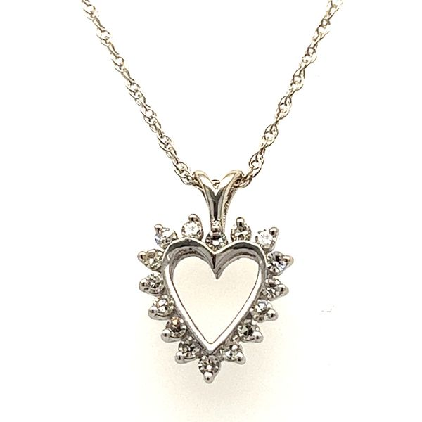 14KW Diamond Heart Pendant Charles Frederick Jewelers Chelmsford, MA