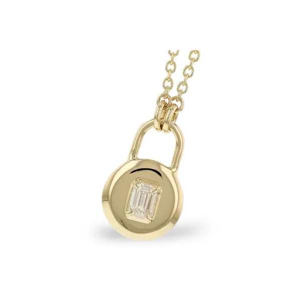 14KY .19ctw Diamond Lock Pendant Charles Frederick Jewelers Chelmsford, MA