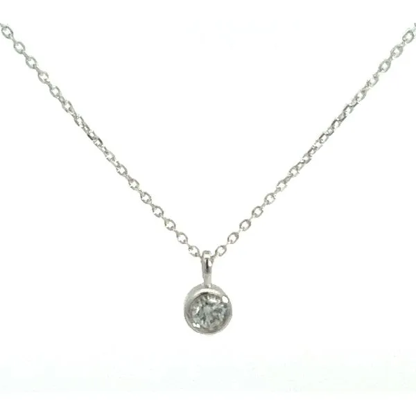 14KW .15ctw Bezel Diamond Pendant With Bail Charles Frederick Jewelers Chelmsford, MA
