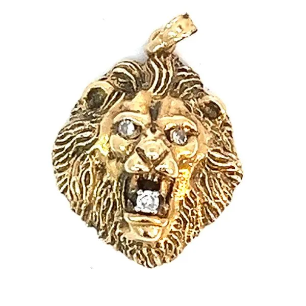 14KY .07ctw Natural Diamond Lion Pendant Charles Frederick Jewelers Chelmsford, MA