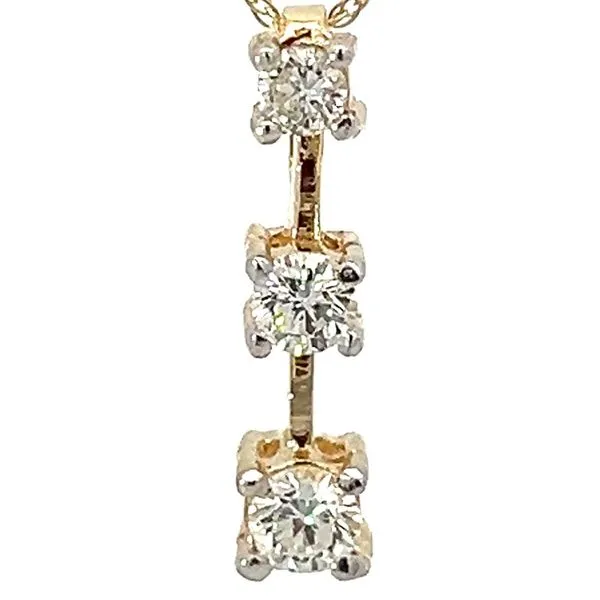 14KY .45ctw GH SI1 Natural Diamond 3 Stone Pendant Charles Frederick Jewelers Chelmsford, MA