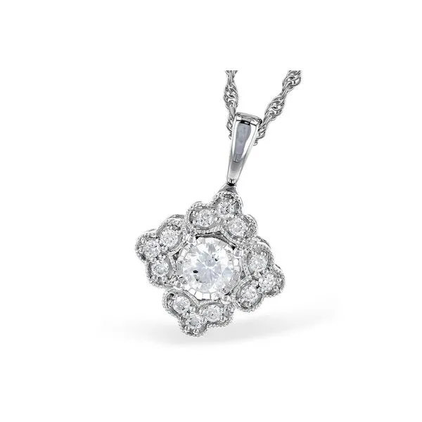 14KW .40ctw (.15ct Center) Natural Diamond Pendant similar item image