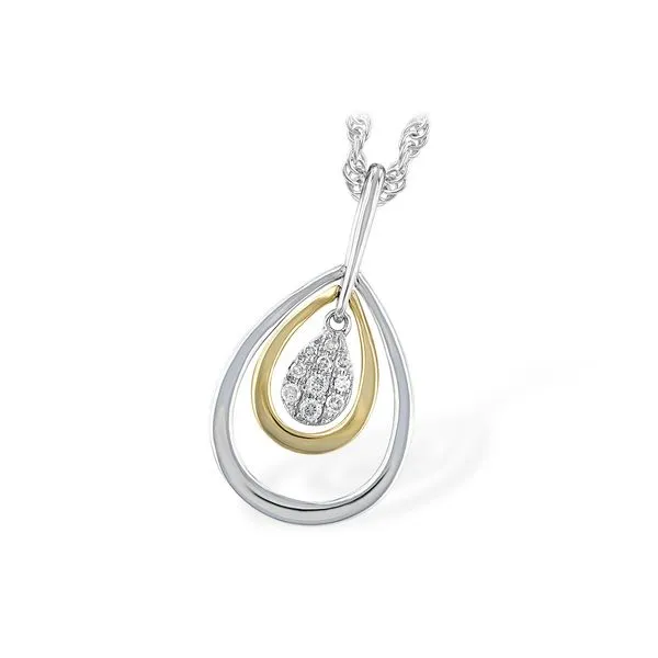 14KYW .04ctw Diamond Double Loop Pendant Charles Frederick Jewelers Chelmsford, MA