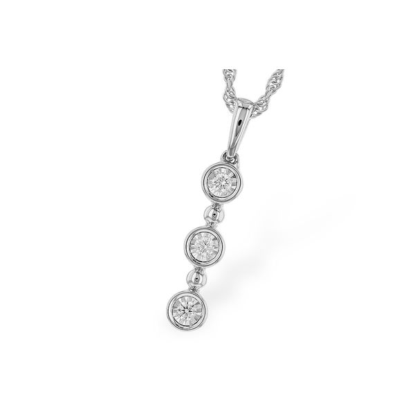 14KW 3 Diamond Pendant .08ctw 18in Charles Frederick Jewelers Chelmsford, MA