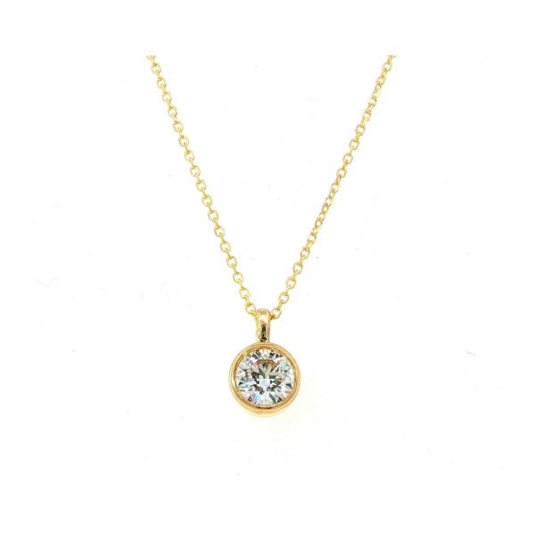 14Kt Lab Grown Diamond Bezel Pendant .53Ct Charles Frederick Jewelers Chelmsford, MA