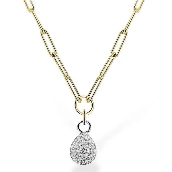 14K TT 1.26ctw Diamond Paper Clip Pendant Charles Frederick Jewelers Chelmsford, MA