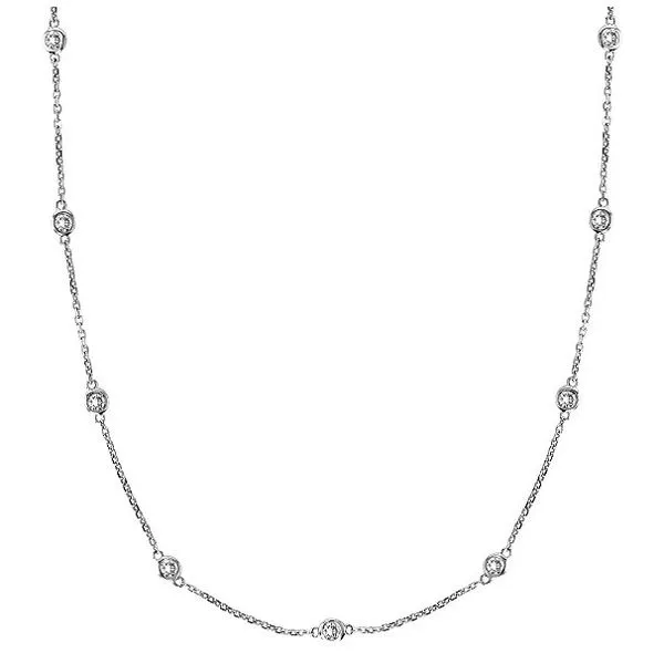14KW .57ctw Diamond By The Yard Necklace Charles Frederick Jewelers Chelmsford, MA