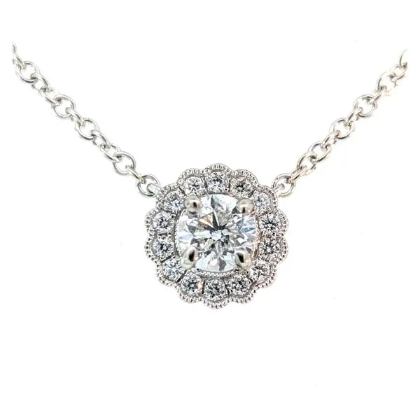 14kt Diamond Halo Necklace
