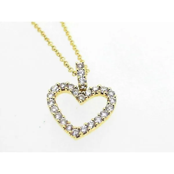 18K Yellow Gold Diamond Heart Necklace Approx 0.50Ctw Charles Frederick Jewelers Chelmsford, MA