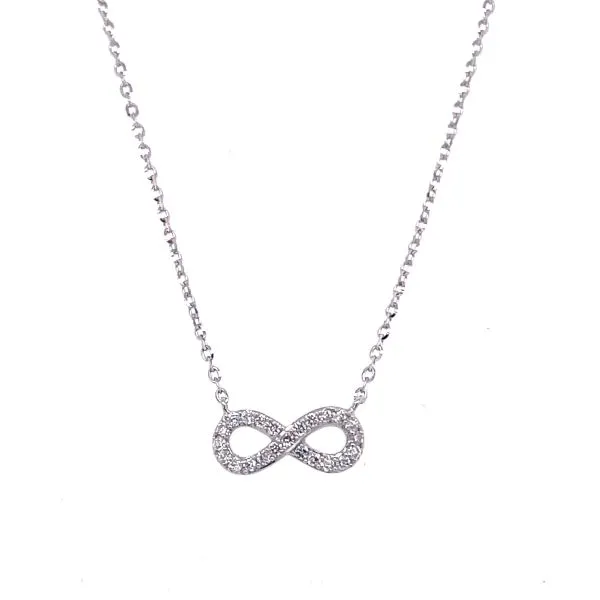 14KW Petite Diamond Infinity Necklace Charles Frederick Jewelers Chelmsford, MA