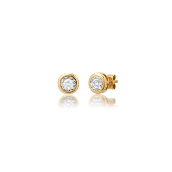 14kt Two Tone Diamond Earrings