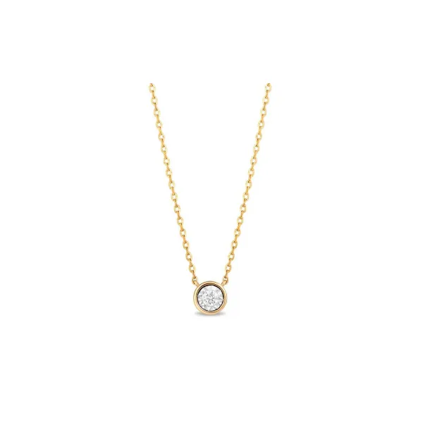 14kt Two Tone Diamond Solitaire Necklace