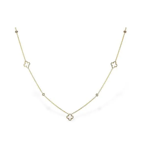 14KY Diamond Station Necklace 18in .20ctw