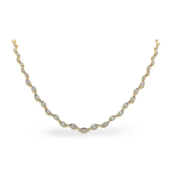 14KY 2.02ctw Natural Diamond Link Necklace 17in Charles Frederick Jewelers Chelmsford, MA