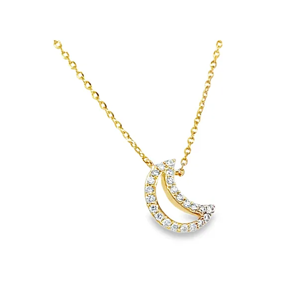 14ky Diamond Crescent Moon Necklace Charles Frederick Jewelers Chelmsford, MA