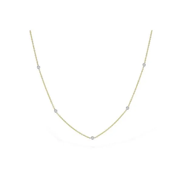 14ky .25ctw Diamond Station Necklace 18