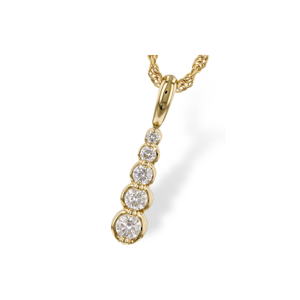 14KY 5d Graduated Pendant 0.25ct 18in Charles Frederick Jewelers Chelmsford, MA