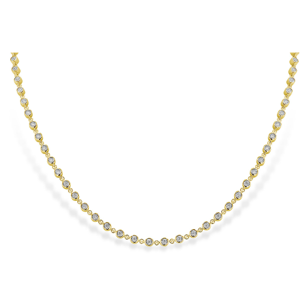 14KY Diamond 1.90ctw Bezel Set Necklace Charles Frederick Jewelers Chelmsford, MA