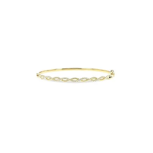 14KY .33ctw Diamond Swirl Bangle Charles Frederick Jewelers Chelmsford, MA