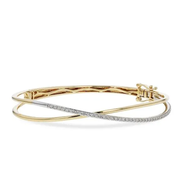 14KY/W Twist Diamond Bangle .50ctw