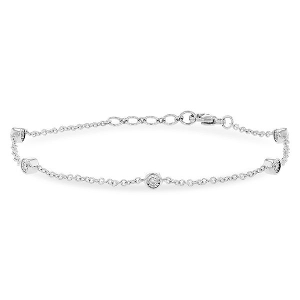 14KW .15ctw Diamond Station Bracelet 7.25in Charles Frederick Jewelers Chelmsford, MA