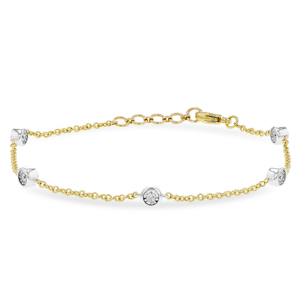 14K Yellow and White Gold Diamond Bracelet Charles Frederick Jewelers Chelmsford, MA