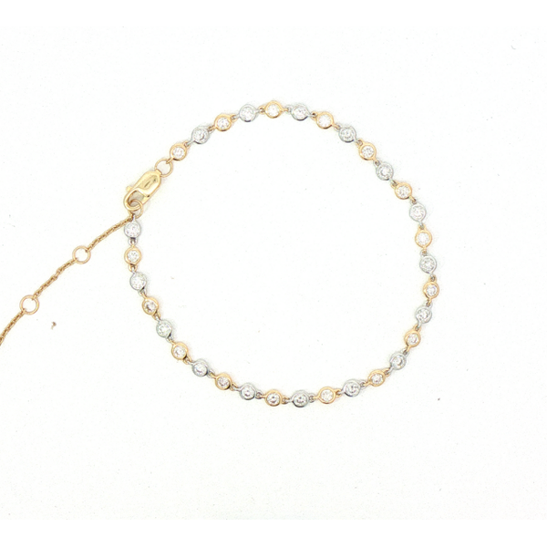 14Kt 2 Tone 1.11Ctw Two Tone Bezel Bracelet 6