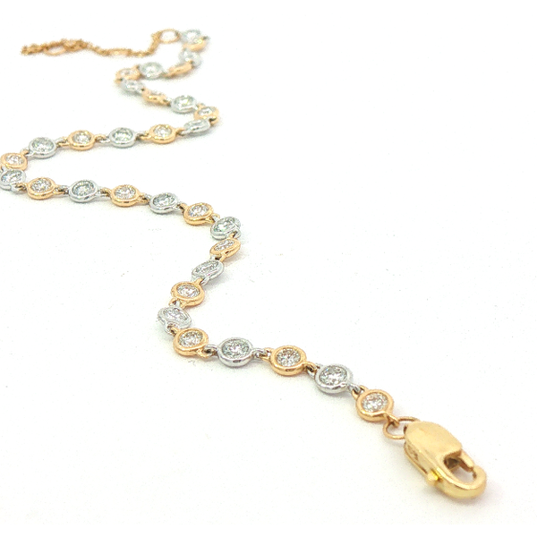 14Kt 2 Tone 1.11Ctw Two Tone Bezel Bracelet 6