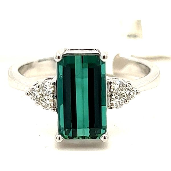 18KW Green Tourmaline Ring Charles Frederick Jewelers Chelmsford, MA